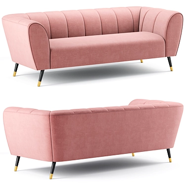 Luxurious Beaumont Velvet Sofa by Meridian Furniture 3D model image 1 