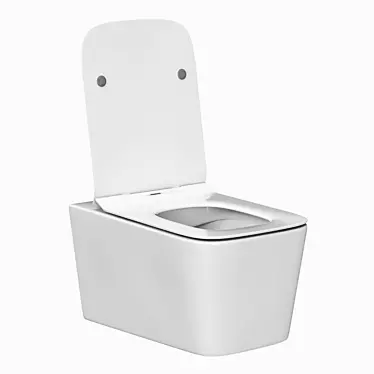 Sleek Hanging Toilet with Quick-Release Seat 3D model image 1 