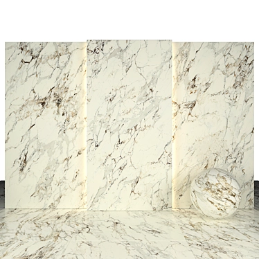 Capraia Marble: Luxurious Textured Tiles 3D model image 1 