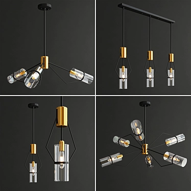 Sleek Salut Pendant Light Collection 3D model image 1 