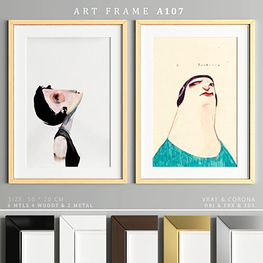 Elegant Art Frame Collection 3D model image 1 