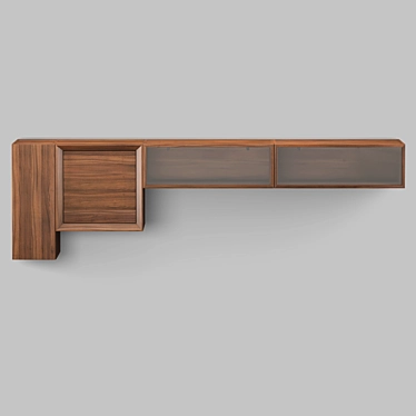 Zen Walnut Wall Cabinets: MOD Interiors Zaragoza 3D model image 1 