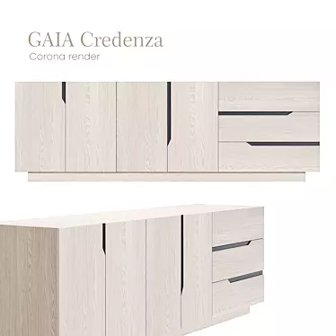 Elegant Gaia Credenza: Exquisite Storage Solution 3D model image 1 