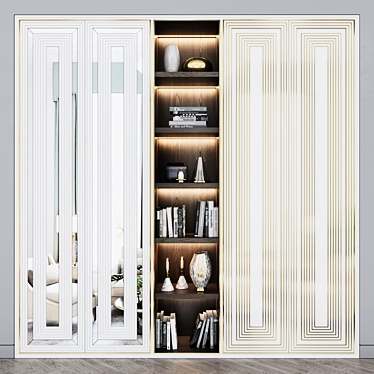 Art Deco Wardrobe: Custom-Made with Luxury Details 3D model image 1 