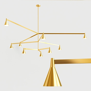 Elegant Luminance: Austere Chandelier 3D model image 1 