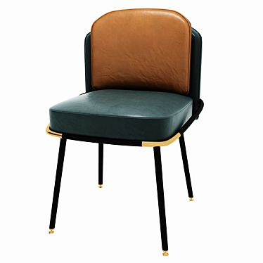 Elegant Bessie Dining Chair: Metal, Leather, Fabric 3D model image 1 