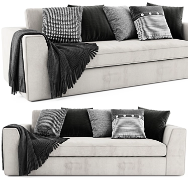 Meridiani Louis Small 2-Seater Sofa: Modern Minimalist Design 3D model image 1 