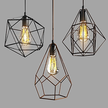 Versatile Pendant Lighting Trio 3D model image 1 