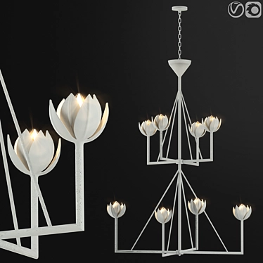 Elegant Two-Tier Chandelier Alberto 3D model image 1 