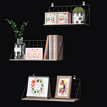 Elegant Wall Décor Shelf 3D model image 1 