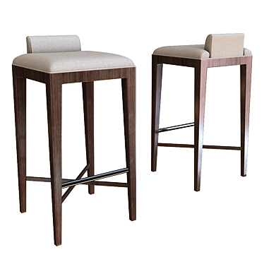 Elegant Ava Stool: Fabric & Wood 3D model image 1 