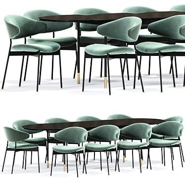 Elegant Luz Chair & Table 3D model image 1 