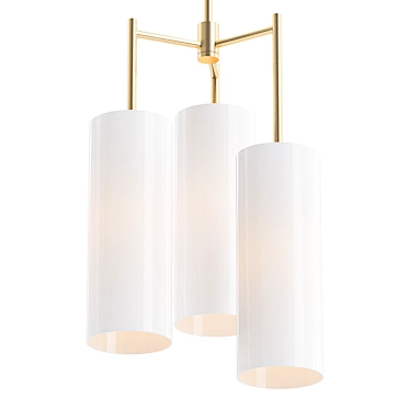 Elegant Brushed Brass Chandelier 3D model image 1 