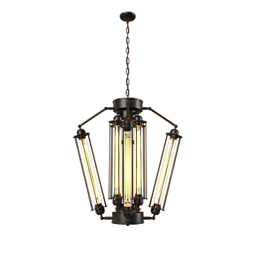 Loft IT Modern Black Metal Pendant Light 3D model image 1 