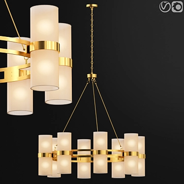 Elegant Tiburon Round Chandelier 3D model image 1 