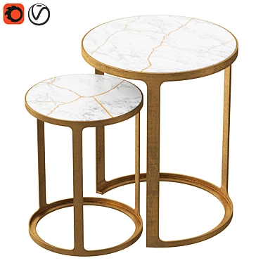 Tortuga Coffee Tables, Set of 2 3D model image 1 