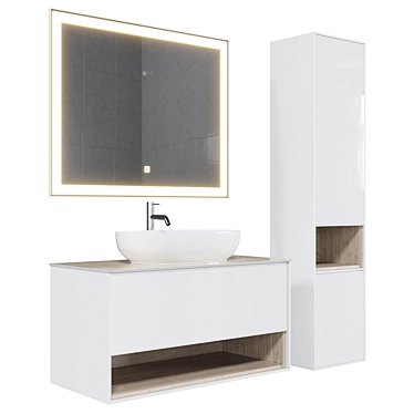 Plaza Modern Bathroom Furniture Set 3D model image 1 