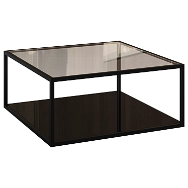 Modern Black Glass Coffee Table 3D model image 1 