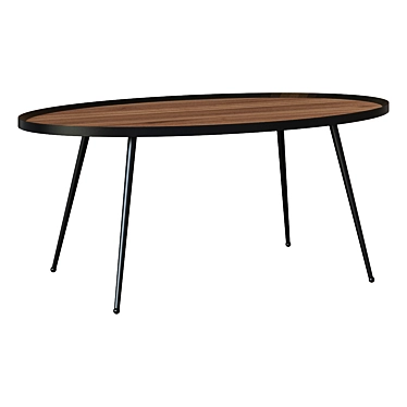 Modern Kamelia Walnut Veneer Coffee Table 3D model image 1 