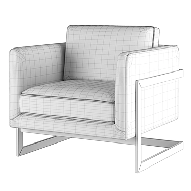 Modern Milo Baughman Accent Chair 3D model image 1 