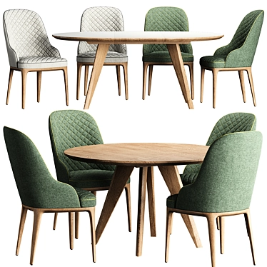 Versatile Sfer Table & ROB Chair Set 3D model image 1 