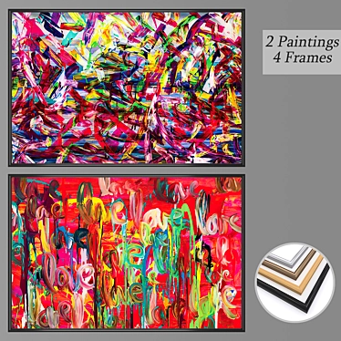 Elegant Wall Art Set with Versatile Frames 3D model image 1 