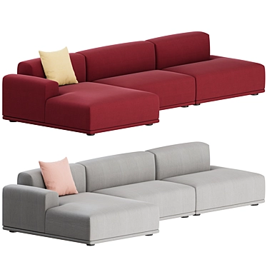 Contemporary 3-Seater Sofa by Muuto 3D model image 1 