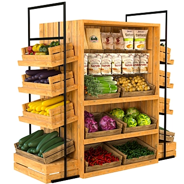 Fresh Harvest Veggie Crate Set 3D model image 1 