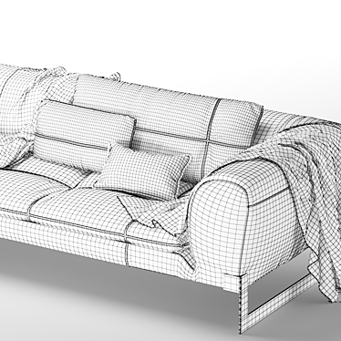 Stylish Viktor Sofa with Premium Upholstery 3D model image 1 