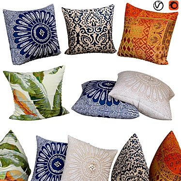 Elegant Cushions Collection | Various Designs 3D model image 1 