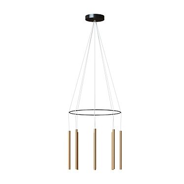 Mika Multi Gold Chandelier: Modern Spanish Design 3D model image 1 