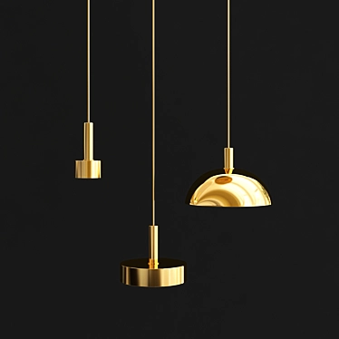 Dome Brass - Stylish Lighting 3D model image 1 