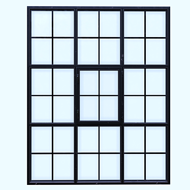 Vintage Black Pane Window 3D model image 1 