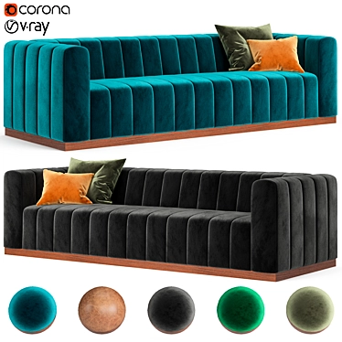 Sophisticated Forte Sofa Collection 3D model image 1 