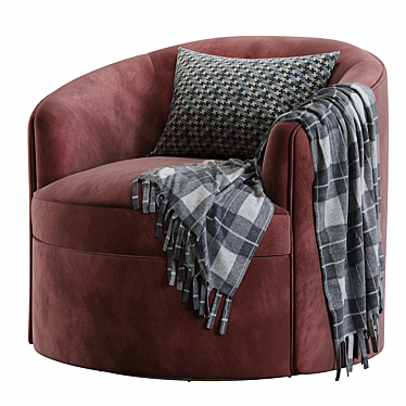 Coco Republic Luna Swivel Chair: Elegant Comfort and Versatility 3D model image 1 