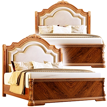 Regal Bliss Queen Sleigh Bed 3D model image 1 