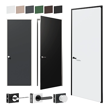 Modern Aladin Swing Plain 06: Elegant Doors by Glas Italia 3D model image 1 