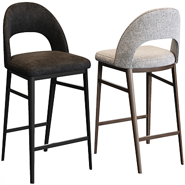 Luxurious Velvet Counter & Bar Stool 3D model image 1 