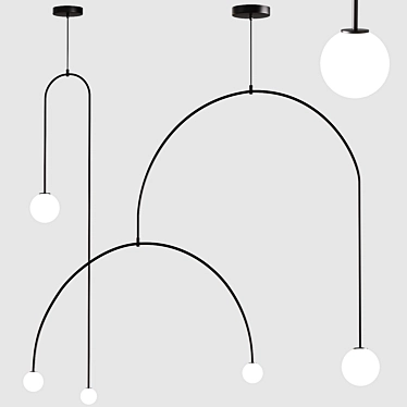 Modern Hanging Light Fixture - Elegant and Affordable 3D model image 1 