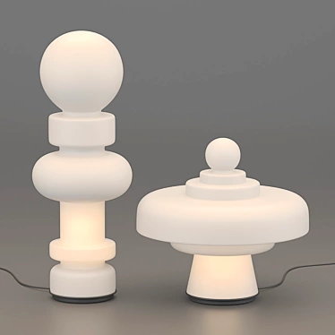 Title: Chess-inspired Lamps: Fontana Arte RE and REGINA 3D model image 1 