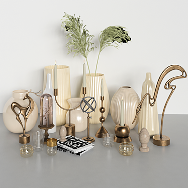 14-Piece Decorative Set: Elegant and Versatile 3D model image 1 