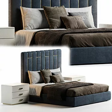 Stylish & Spacious Pablo Bed 3D model image 1 