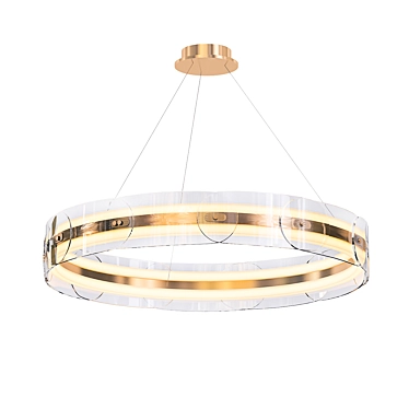 Elegant Gold Ring Chandelier 3D model image 1 