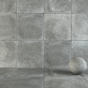 Elegant Nordik Stone Gray Tile 3D model image 1 