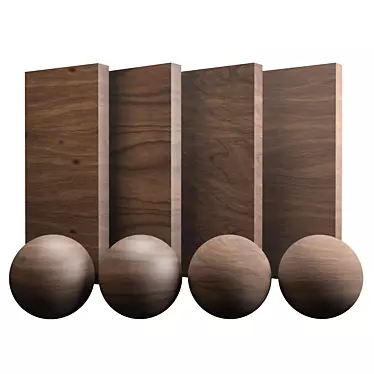 Elegant Walnut Varnished Wood 3D model image 1 