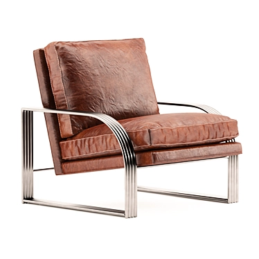Luxury Leather Lounge Armchair 3D model image 1 