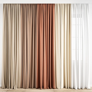 Polygonal Curtain Model | High Quality 3D model image 1 