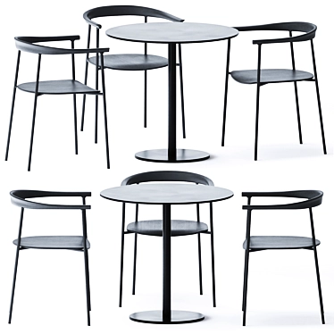 Tiffany Column Round Table: Elegant & Functional 3D model image 1 