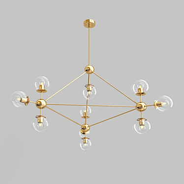 Sleek Sputnik Black Chandelier 3D model image 1 