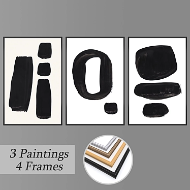 Modern Wall Art Set 3D model image 1 